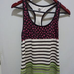 ROXY ACTIVE  WOMENS Tank Top Sz M  Racerback STRETCH STRIPED